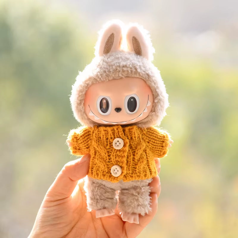 17Cm Cute Mini Plush Doll'S Clothes Outfit Accessories for Korea Kpop Exo Labubu Idol Dolls Sweater Clothing DIY Kids Girl Gift