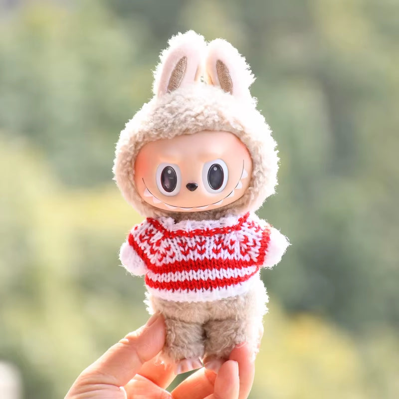 17Cm Cute Mini Plush Doll'S Clothes Outfit Accessories for Korea Kpop Exo Labubu Idol Dolls Sweater Clothing DIY Kids Girl Gift