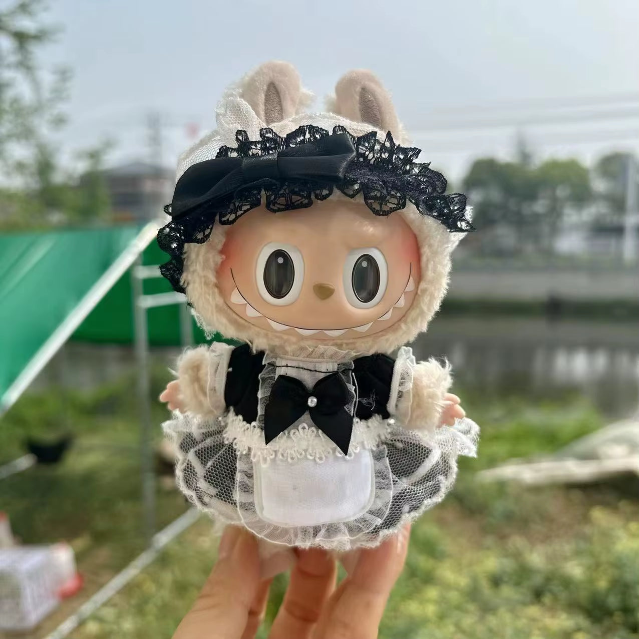 17Cm Labubu Clothes Fashion Korea Kpop Exo Labubu Outfit Hoodies Doll Accessories Cute Maid Skirt Cool Kawaii ﻿DIY Girl Gift