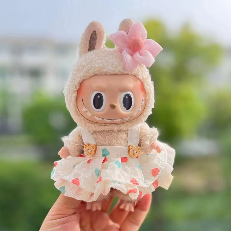 Mini Plush Doll'S Clothes Outfit Accessories for Korea Kpop Exo Labubu V1 V2 Idol Strap Skirt Clothing Gift