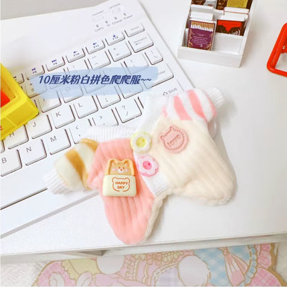 1PC 17Cm Labubu Clothes Cute Mini Plush Doll'S Outfit Accessories Jumpsuit Hooded Sweater Poncho for Labubu Dolls Fans Gift