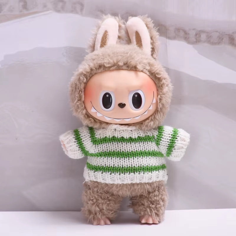 17Cm Cute Mini Plush Doll'S Clothes Outfit Accessories for Korea Kpop Exo Labubu Idol Dolls Sweater Clothing DIY Kids Girl Gift