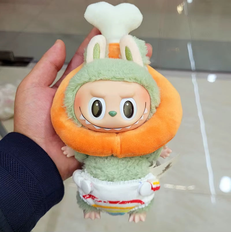 17Cm Cute Mini Plush Doll'S Clothes Outfit Accessories Labubu Clothing DIY Kid Gift Sea Bream Grilled Bread Baby Clothes HAT