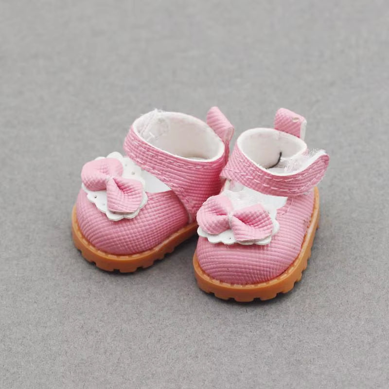 For Labubu Bow Shoes for 17Cm Labubu 10Cm for EXO /Cotton Doll Finger Shoes Doll Leather Shoes