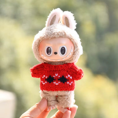 17Cm Cute Mini Plush Doll'S Clothes Outfit Accessories for Korea Kpop Exo Labubu Idol Dolls Sweater Clothing DIY Kids Girl Gift