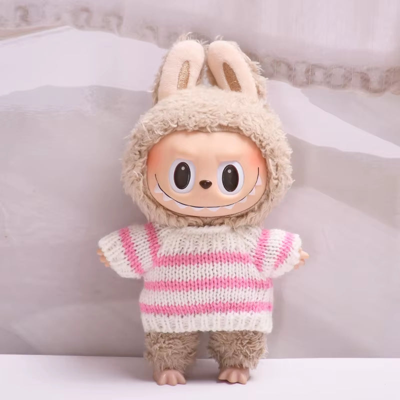 17Cm Cute Mini Plush Doll'S Clothes Outfit Accessories for Korea Kpop Exo Labubu Idol Dolls Sweater Clothing DIY Kids Girl Gift