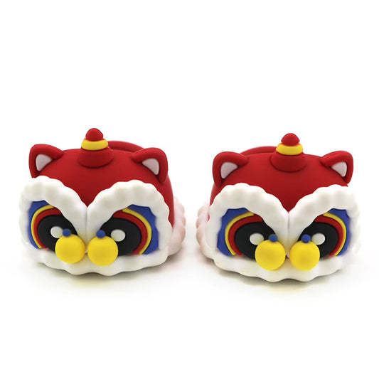 For 17Cm Mini Cute Labubu Macaron Vinyl Doll Cartoon Rubber Slippers Shark Lion Dance Style Labubu Accessories Ropa Labubu