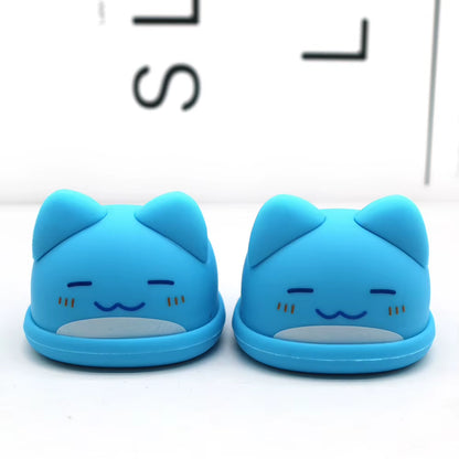 For 17Cm Mini Cute Labubu Macaron Vinyl Doll Cartoon Rubber Slippers Shark Lion Dance Style Labubu Accessories Ropa Labubu