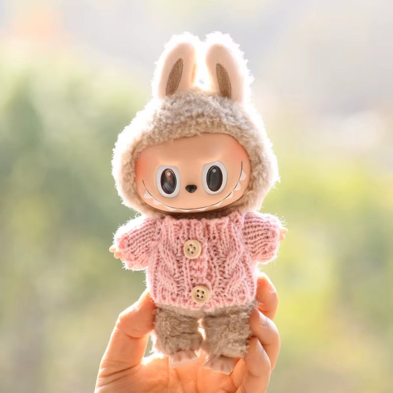 17Cm Cute Mini Plush Doll'S Clothes Outfit Accessories for Korea Kpop Exo Labubu Idol Dolls Sweater Clothing DIY Kids Girl Gift