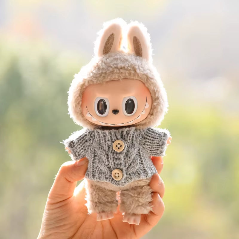 17Cm Cute Mini Plush Doll'S Clothes Outfit Accessories for Korea Kpop Exo Labubu Idol Dolls Sweater Clothing DIY Kids Girl Gift