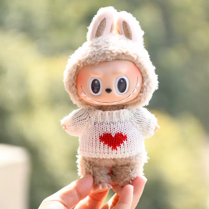 17Cm Cute Mini Plush Doll'S Clothes Outfit Accessories for Korea Kpop Exo Labubu Idol Dolls Sweater Clothing DIY Kids Girl Gift