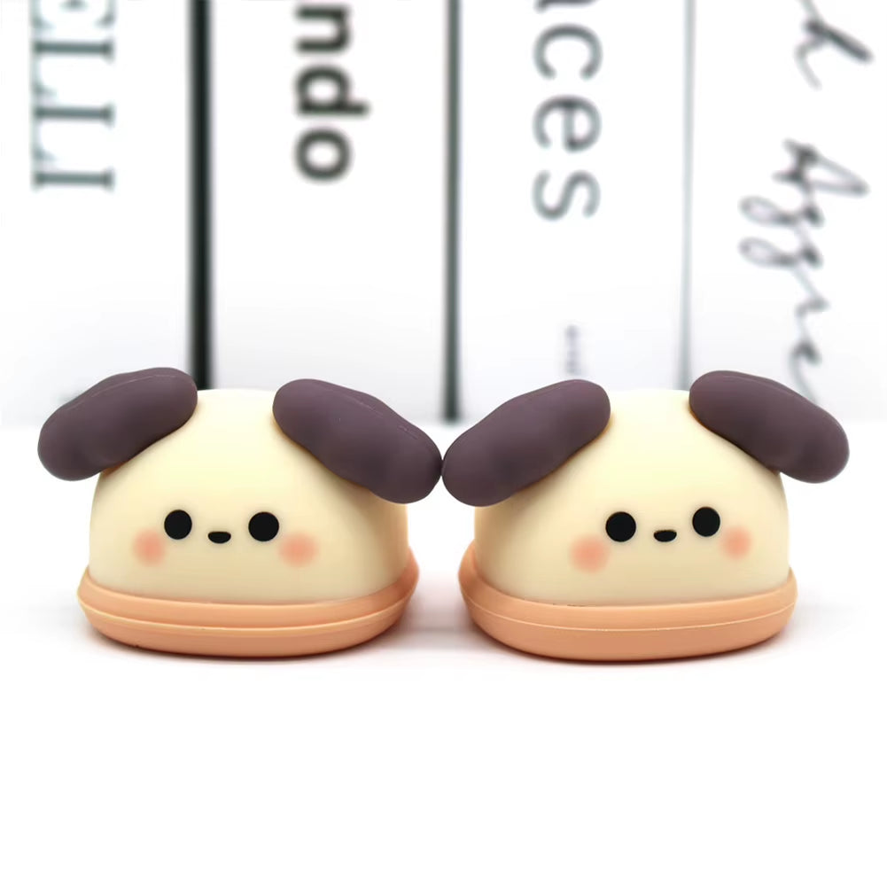 For 17Cm Mini Cute Labubu Macaron Vinyl Doll Cartoon Rubber Slippers Shark Lion Dance Style Labubu Accessories Ropa Labubu