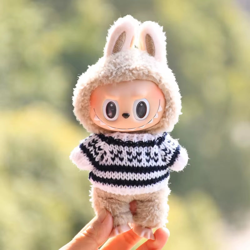 17Cm Cute Mini Plush Doll'S Clothes Outfit Accessories for Korea Kpop Exo Labubu Idol Dolls Sweater Clothing DIY Kids Girl Gift