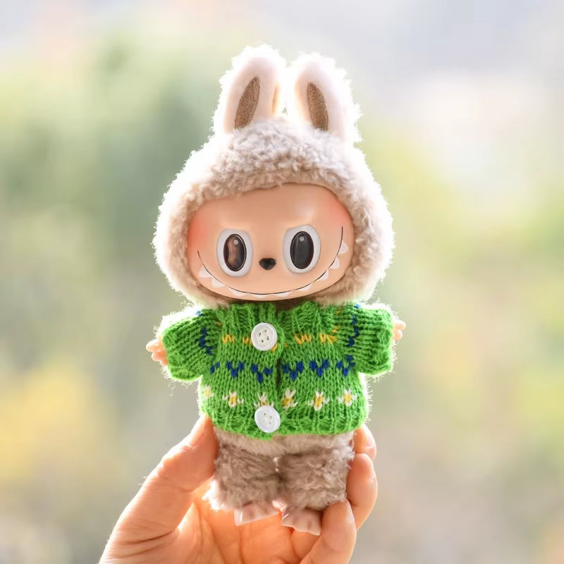 17Cm Cute Mini Plush Doll'S Clothes Outfit Accessories for Korea Kpop Exo Labubu Idol Dolls Sweater Clothing DIY Kids Girl Gift