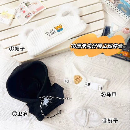 1PC 17Cm Labubu Clothes Cute Mini Plush Doll'S Outfit Accessories Jumpsuit Hooded Sweater Poncho for Labubu Dolls Fans Gift