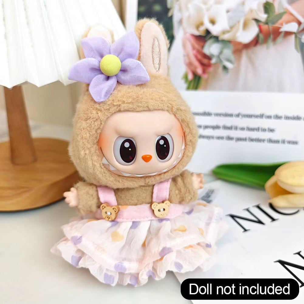 Mini Plush Doll'S Clothes Outfit Accessories for Korea Kpop Exo Labubu V1 V2 Idol Strap Skirt Clothing Gift