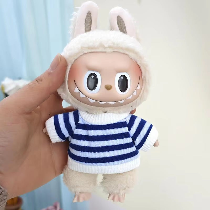 Suitable for 17Cm Labubu Doll Clothes to Replace Single Pants Skirt Accessories for Macaron Labubu No Doll