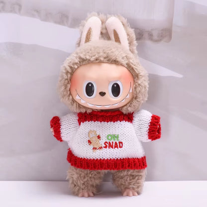 17Cm Cute Mini Plush Doll'S Clothes Outfit Accessories for Korea Kpop Exo Labubu Idol Dolls Sweater Clothing DIY Kids Girl Gift