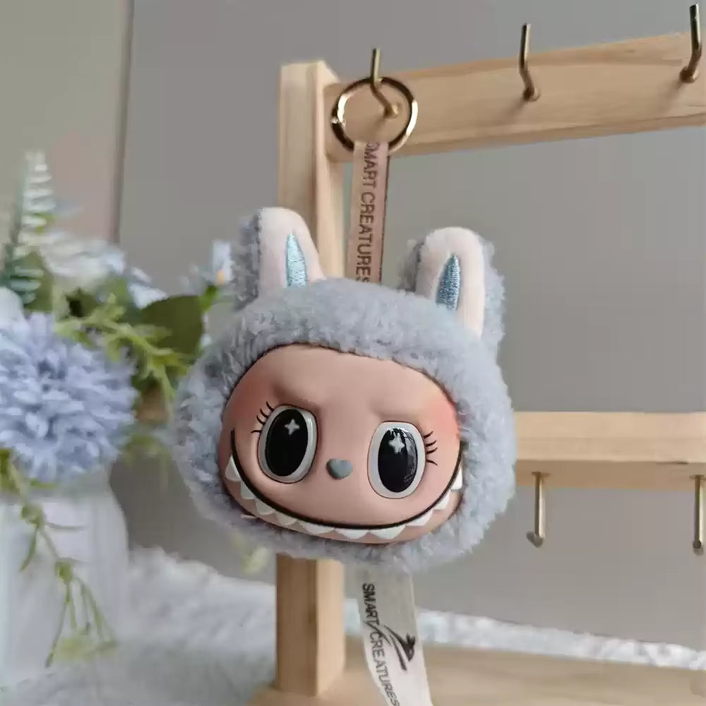 Scented Cute Labubu Doll Pendant Labubu Mokoko Zimomo Girl Bag Small Accessories Backpack Keychain Girls Gift