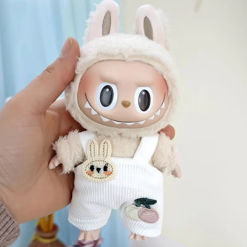 Suitable for 17Cm Labubu Doll Clothes to Replace Single Pants Skirt Accessories for Macaron Labubu No Doll