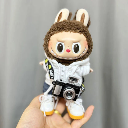 17Cm Cute Mini Labubu Clothes Plush Hoodie Idol Dolls Jumpsuit Clothing Fans Overalls No Doll Accessories for Korea Kpop Exo