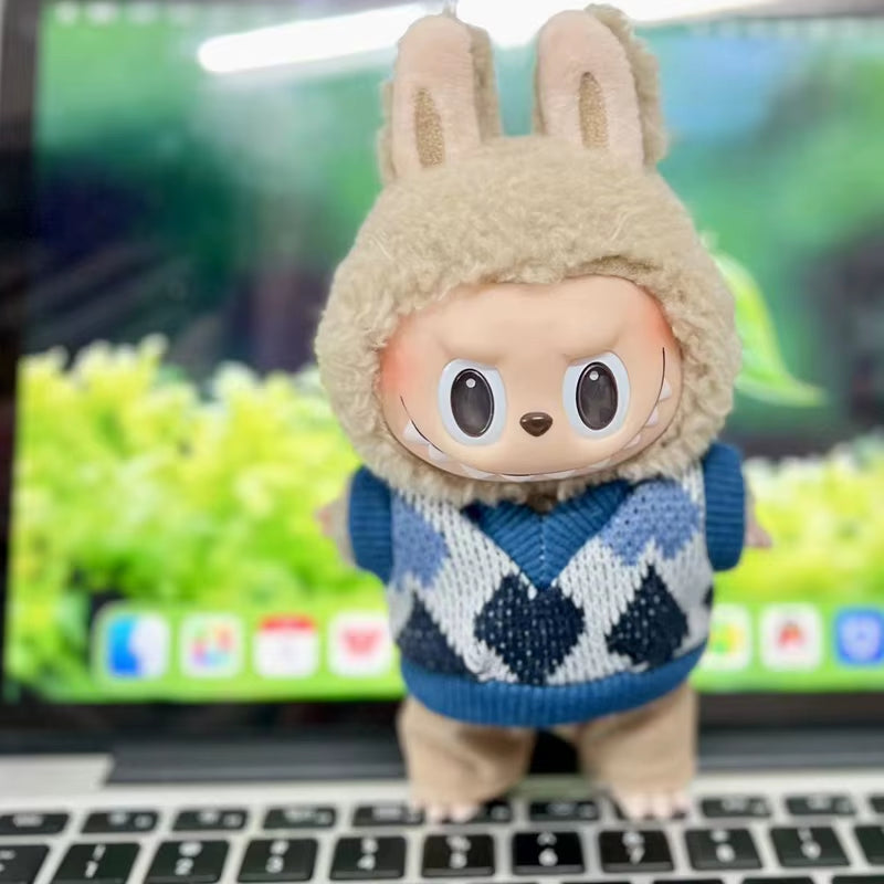 17Cm Cute Mini Plush Doll'S Clothes Outfit Accessories for Korea Kpop Exo Labubu Idol Dolls Sweater Hoodie Clothing DIY Kid Gift