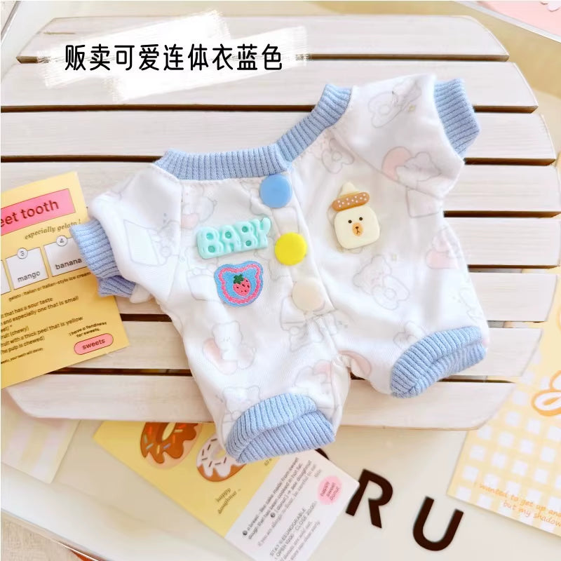 1PC 17Cm Labubu Clothes Cute Mini Plush Doll'S Outfit Accessories Jumpsuit Hooded Sweater Poncho for Labubu Dolls Fans Gift