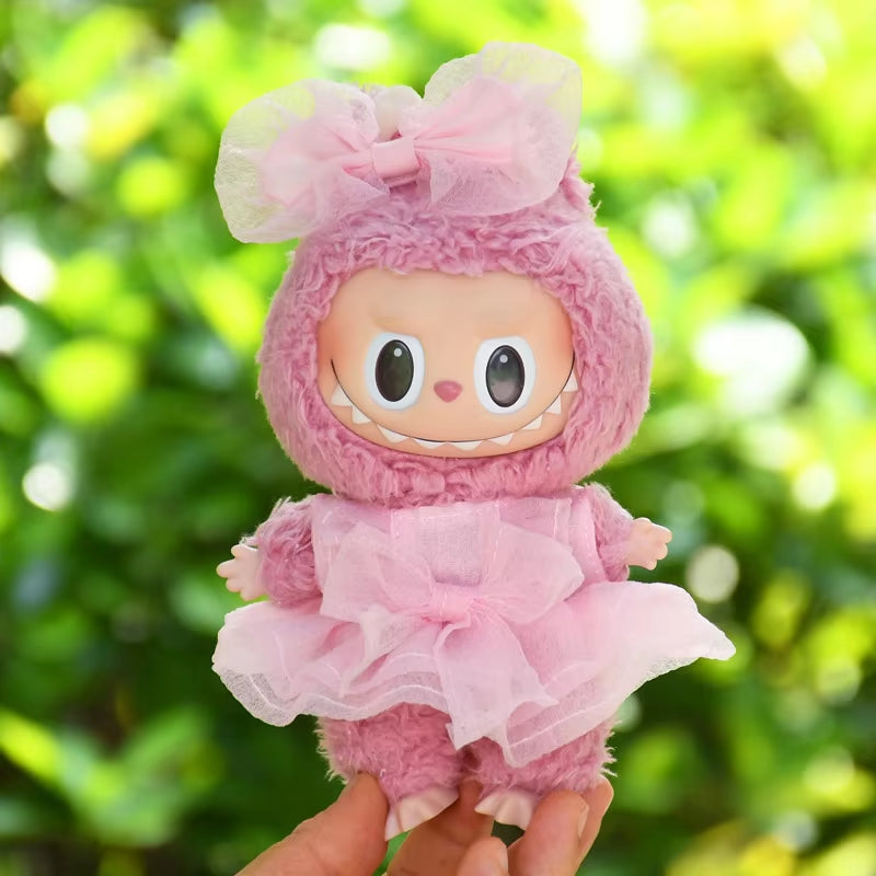 17Cm Cute Mini Plush Doll'S Clothes Outfit Accessories for Korea Kpop Exo Labubu Idol Dolls Maid Suit Clothing DIY Kids Gift