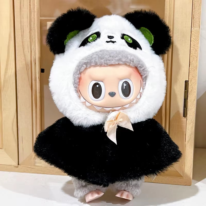 17Cm Cute Mini Plush Doll'S Clothes Outfit Accessories for Korea Kpop Exo Labubu Idol Dolls Maid Suit Clothing DIY Kids Gift