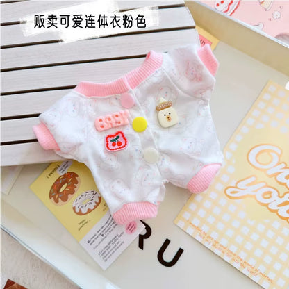 1PC 17Cm Labubu Clothes Cute Mini Plush Doll'S Outfit Accessories Jumpsuit Hooded Sweater Poncho for Labubu Dolls Fans Gift