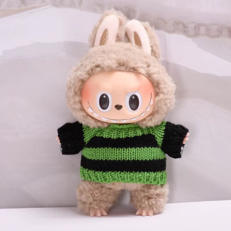 17Cm Cute Mini Plush Doll'S Clothes Outfit Accessories for Korea Kpop Exo Labubu Idol Dolls Sweater Clothing DIY Kids Girl Gift