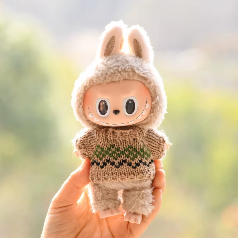 17Cm Cute Mini Plush Doll'S Clothes Outfit Accessories for Korea Kpop Exo Labubu Idol Dolls Sweater Clothing DIY Kids Girl Gift