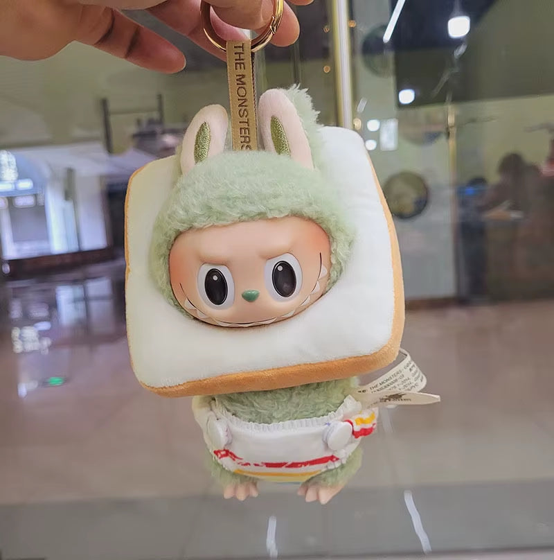 17Cm Cute Mini Plush Doll'S Clothes Outfit Accessories Labubu Clothing DIY Kid Gift Sea Bream Grilled Bread Baby Clothes HAT