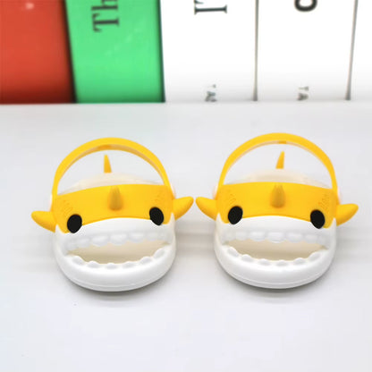 For 17Cm Mini Cute Labubu Macaron Vinyl Doll Cartoon Rubber Slippers Shark Lion Dance Style Labubu Accessories Ropa Labubu