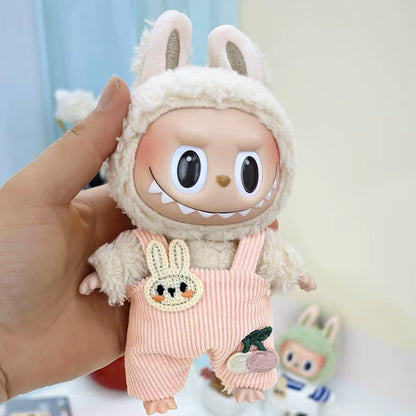 Suitable for 17Cm Labubu Doll Clothes to Replace Single Pants Skirt Accessories for Macaron Labubu No Doll