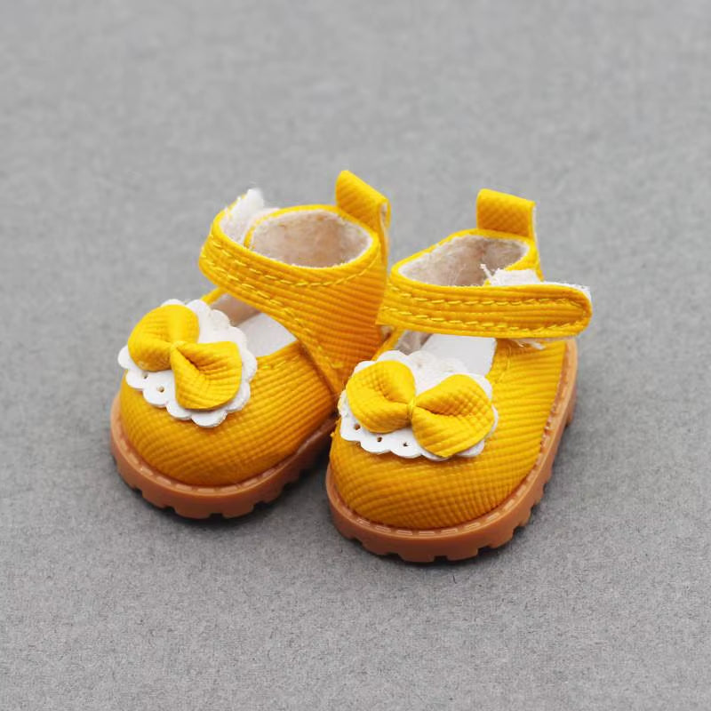 For Labubu Bow Shoes for 17Cm Labubu 10Cm for EXO /Cotton Doll Finger Shoes Doll Leather Shoes