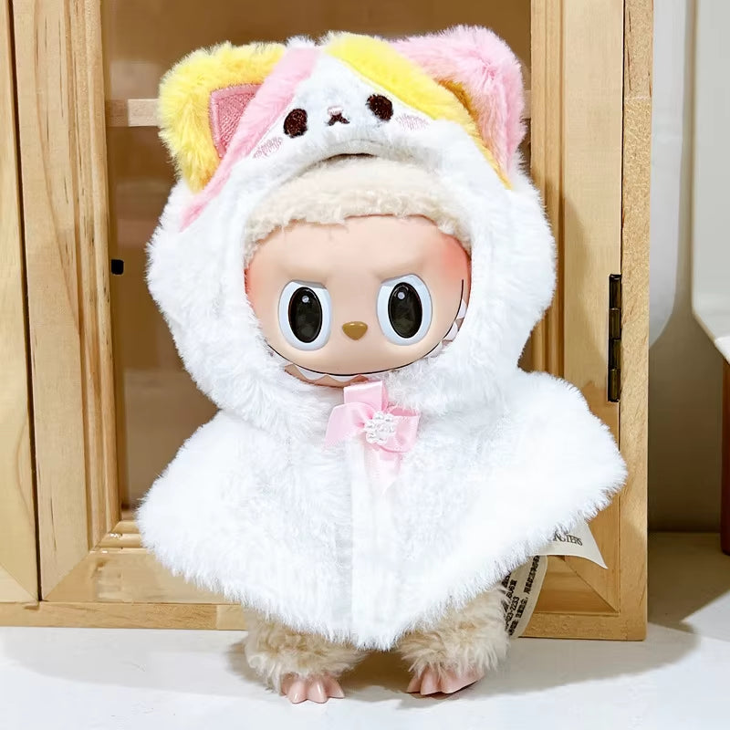 17Cm Cute Mini Plush Doll'S Clothes Outfit Accessories for Korea Kpop Exo Labubu Idol Dolls Maid Suit Clothing DIY Kids Gift