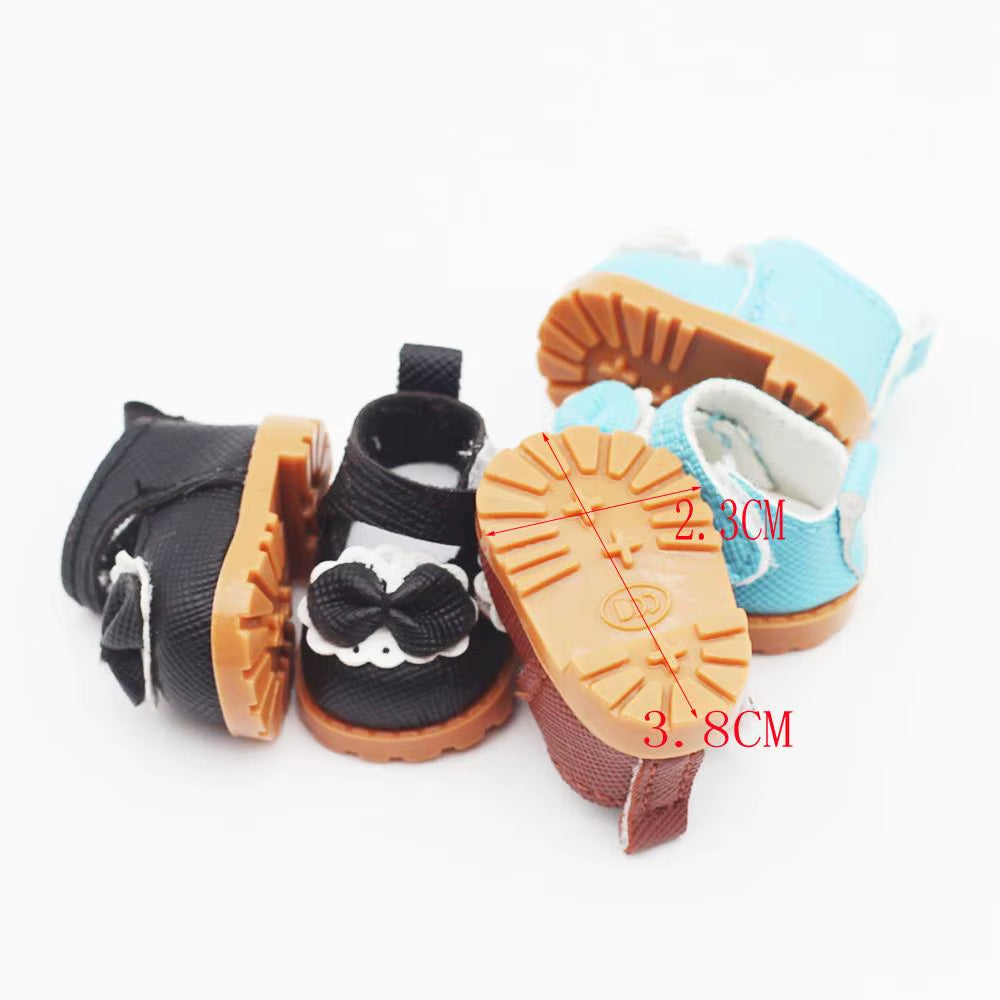 For Labubu Bow Shoes for 17Cm Labubu 10Cm for EXO /Cotton Doll Finger Shoes Doll Leather Shoes