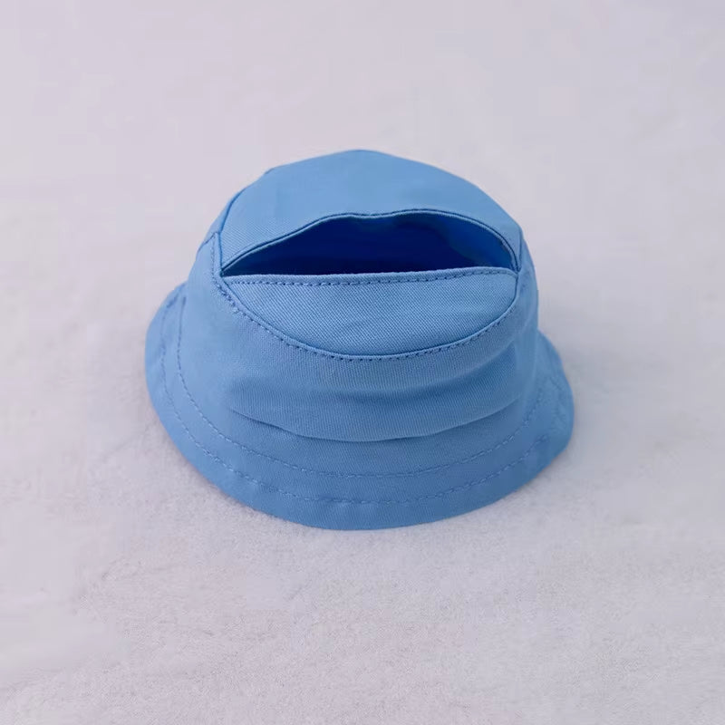 For 17Cm LABUBU Hat Sit Party Macaron Outfit Candy Color Doll Bucket Hat Cute Doll Accessories Kids Girls Toys