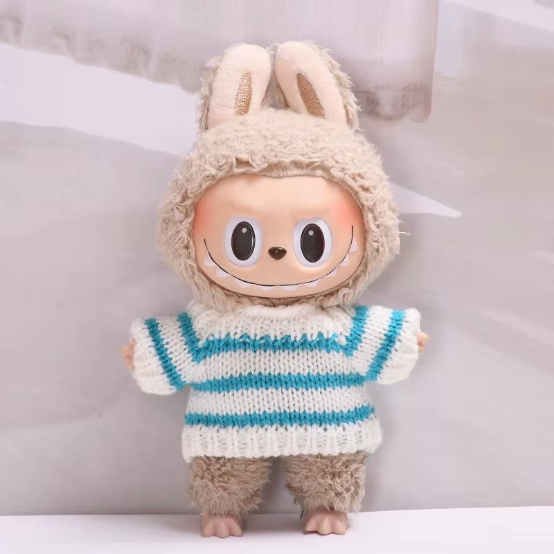 17Cm Cute Mini Plush Doll'S Clothes Outfit Accessories for Korea Kpop Exo Labubu Idol Dolls Sweater Clothing DIY Kids Girl Gift