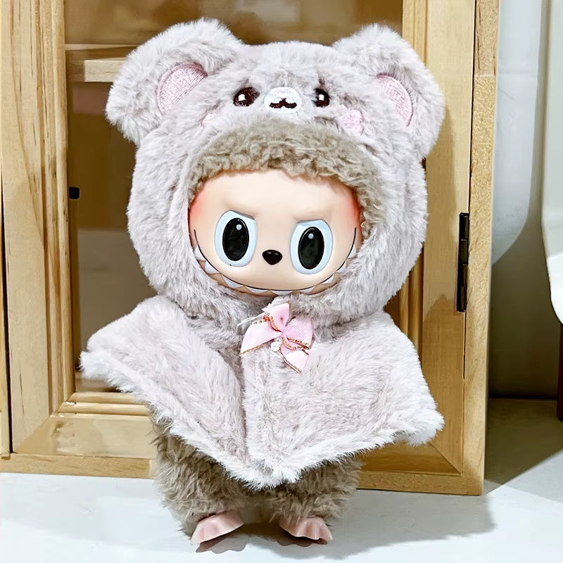 17Cm Cute Mini Plush Doll'S Clothes Outfit Accessories for Korea Kpop Exo Labubu Idol Dolls Maid Suit Clothing DIY Kids Gift