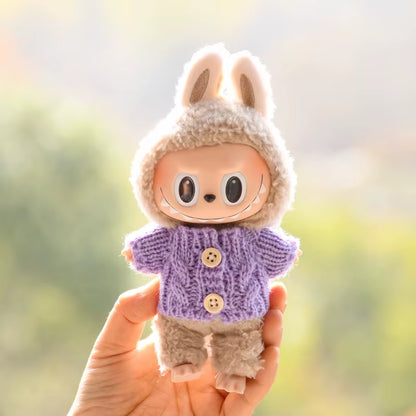 17Cm Cute Mini Plush Doll'S Clothes Outfit Accessories for Korea Kpop Exo Labubu Idol Dolls Sweater Clothing DIY Kids Girl Gift