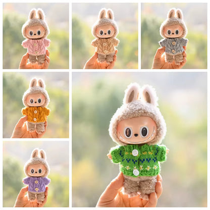 17Cm Cute Mini Plush Doll'S Clothes Outfit Accessories for Korea Kpop Exo Labubu Idol Dolls Sweater Clothing DIY Kids Girl Gift