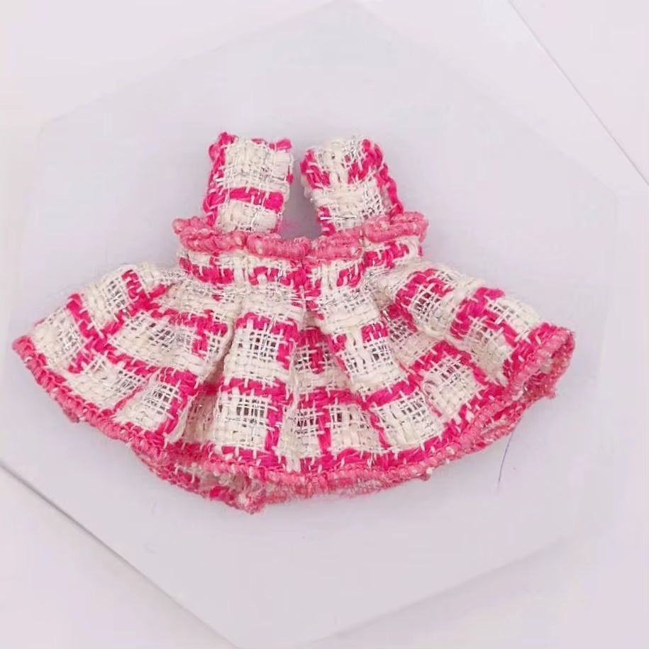 Mini Plush Doll'S Clothes Outfit Accessories for Korea Kpop Exo Labubu V1 V2 Idol Strap Skirt Clothing Gift