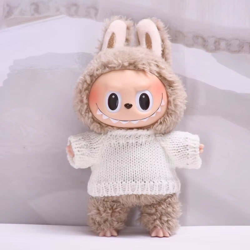 17Cm Cute Mini Plush Doll'S Clothes Outfit Accessories for Korea Kpop Exo Labubu Idol Dolls Sweater Clothing DIY Kids Girl Gift