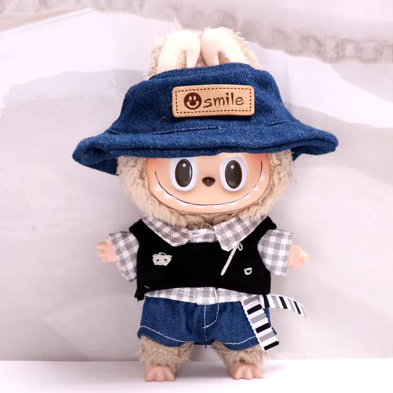 17Cm Cute Mini Plush Doll'S Clothes Outfit Accessories for Korea Kpop Exo Labubu Idol Dolls Maid Suit Clothing DIY Kids Gift