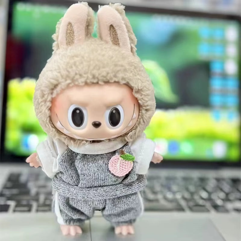 17Cm Cute Mini Plush Doll'S Clothes Outfit Accessories for Korea Kpop Exo Labubu Idol Dolls Sweater Hoodie Clothing DIY Kid Gift