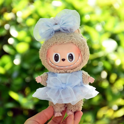 17Cm Cute Mini Plush Doll'S Clothes Outfit Accessories for Korea Kpop Exo Labubu Idol Dolls Maid Suit Clothing DIY Kids Gift