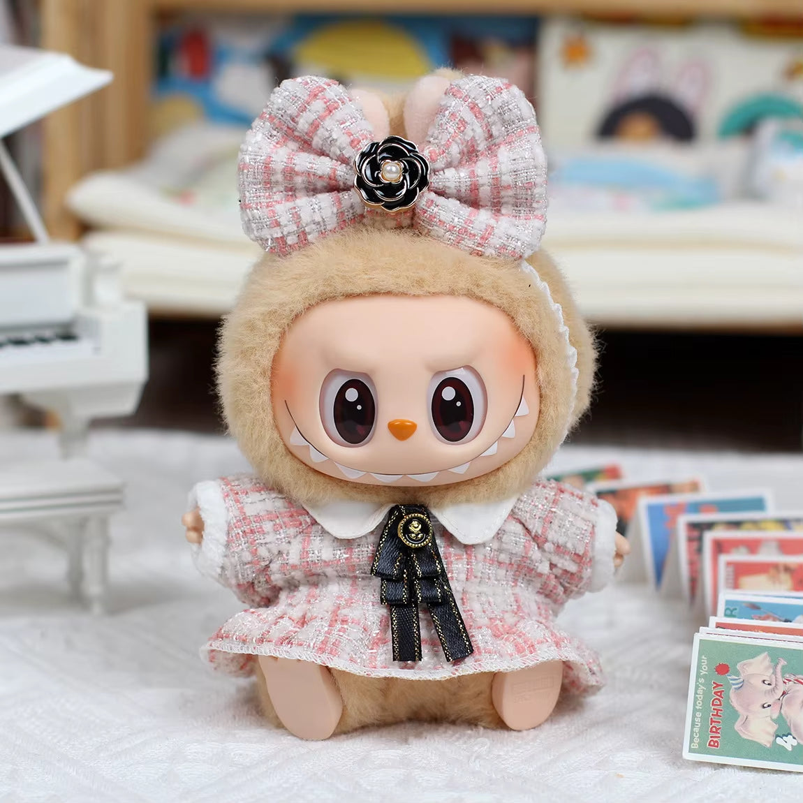 17Cm Labubu Doll'S Clothes the Monster Outfit Accessories Clothing DIY Kids Gift Sweet Princess High-Quality Dress Cloak ED12B