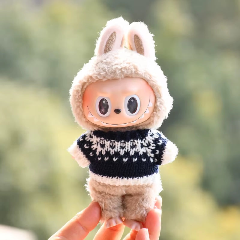 17Cm Cute Mini Plush Doll'S Clothes Outfit Accessories for Korea Kpop Exo Labubu Idol Dolls Sweater Clothing DIY Kids Girl Gift